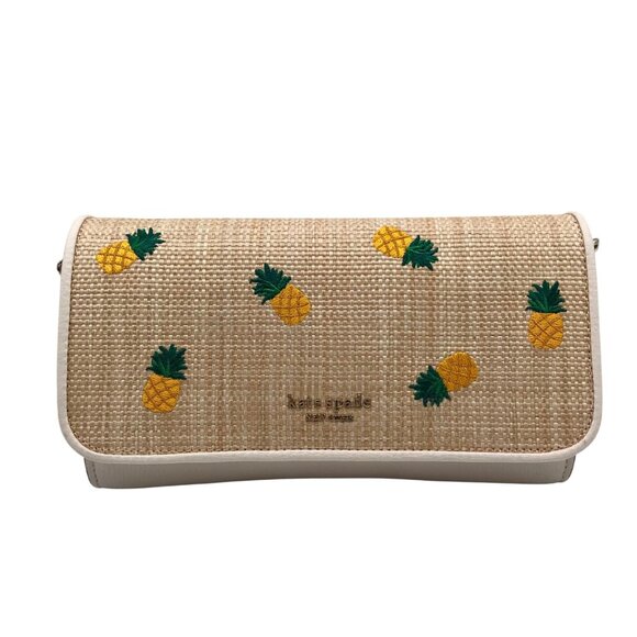 Kate Spade Beige Leather Darcy Pineapple Chain Wallet - Picture 1 of 10